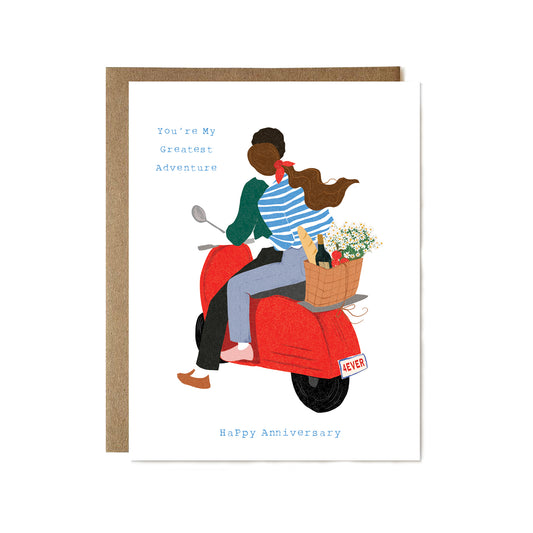 Moped Adventure Anniversary Card