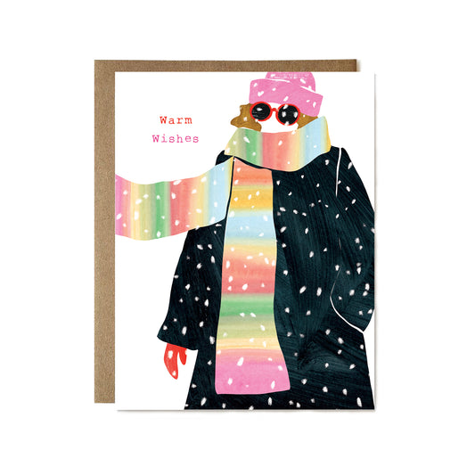 Warm Wishes Big Scarf Card