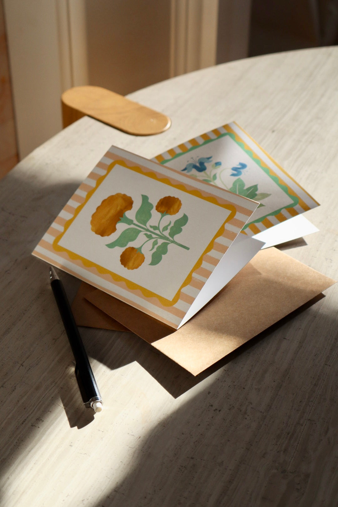 Marigold Block Print Stationery Set