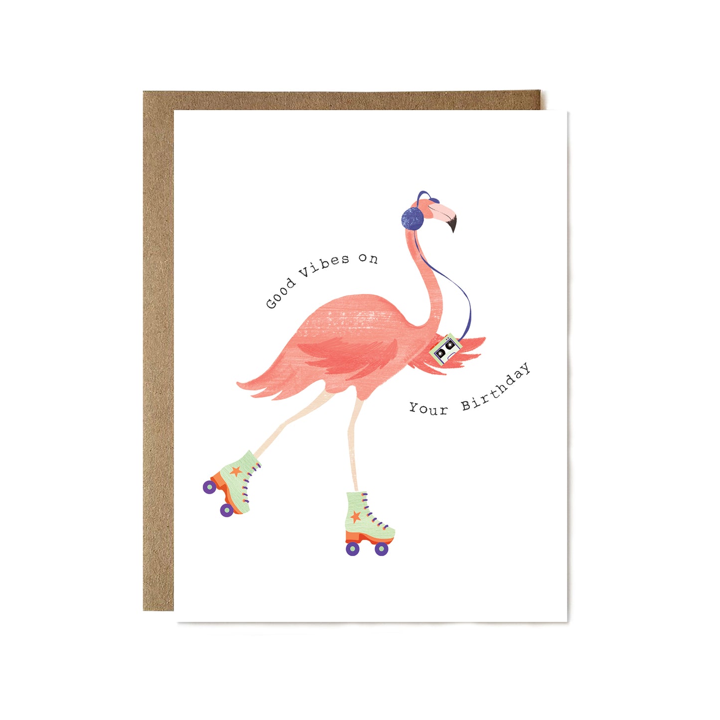 Good Vibes Flamingo Card