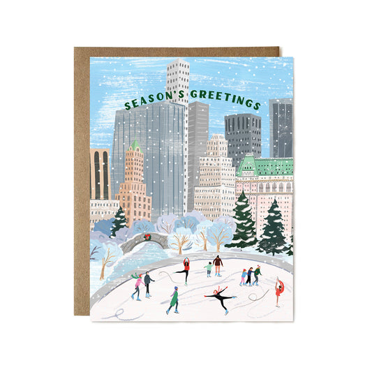 Ice Skaters Season's Greetings Card