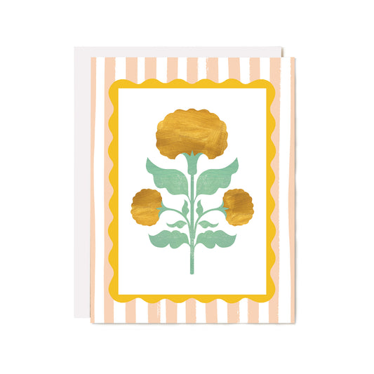 Mini Marigold Block Print Card