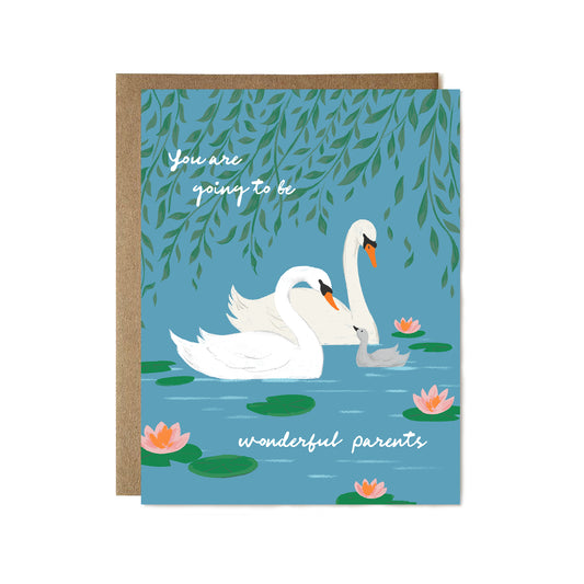 Wonderful Parents Swan Card